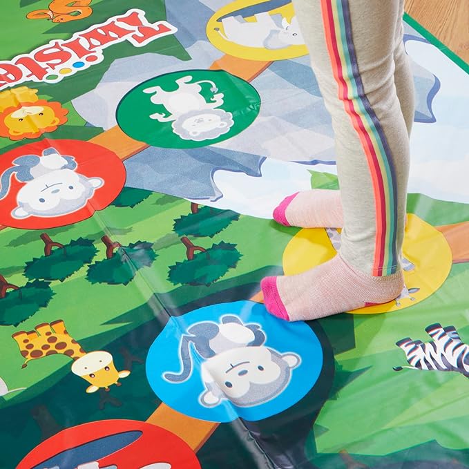 Hasbro Gaming Twister Junior Game, Animal Adventure 2-Sided Mat, 2 Games in 1, Party Game for Kids Ages 3 and Up and 2-4 Players (Amazon Exclusive)