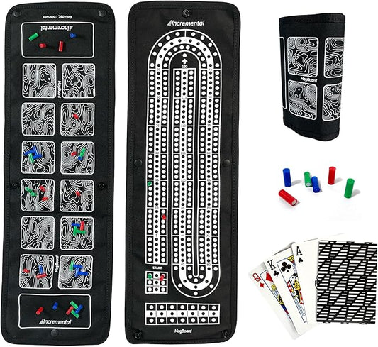 Incremental MagBoard: Cribbage and Mancala Magnetic Rollable Travel Game