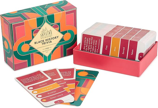 Skyline Collection Trivia Set - Black History Trivia, 140 Question Cards - Game Night Entertainment for Families & Friends