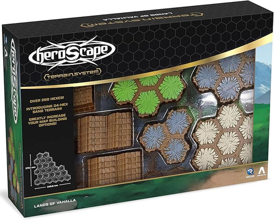 Heroscape: Lands of Valhalla Terrain Expansion - 63 Hex Terrain Tile Pcs, Build & Customize Environments Over Which to Battle for Valhalla! Ages 14+
