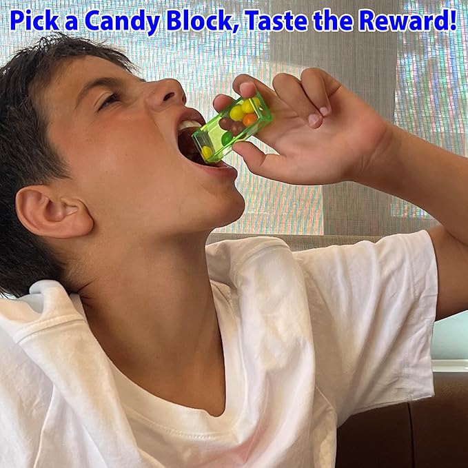 Funwares Wooden Blocks Stacking Game, Tumbling Tower and Balance Game, Family & Party Fun, Game for Kids and Adults, Ages 6+, Candy Stack - Add a Candy Twist to Stacking Games
