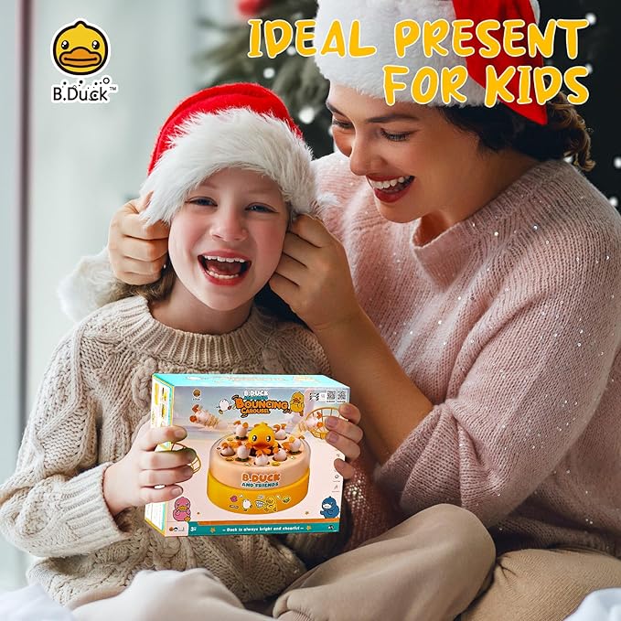 B.Duck Catch and Bounce Games Toys for Kids 3-5, B.Duck Board Games with 3 Nets for Kids 4-6, Birthday Gifts for Toddler Boys Girls 3 4 5 6 Years Old