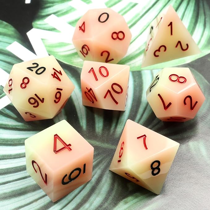 Haxtec DND Dice Set Sharp Edge Resin Dice with Dice Case Red Black D&D Dice Set for TTRPGs Dungeons and Dragons Gifts 16mm