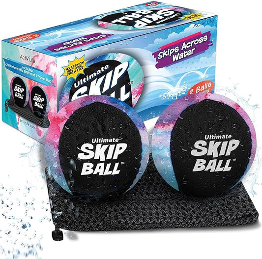 Activ Life The Ultimate Skip Ball – Water Bouncing Ball (2 Pack) Create Lasting Memories with Your Friends & Family at The Beach, Lake or Pool - Great for All Ages