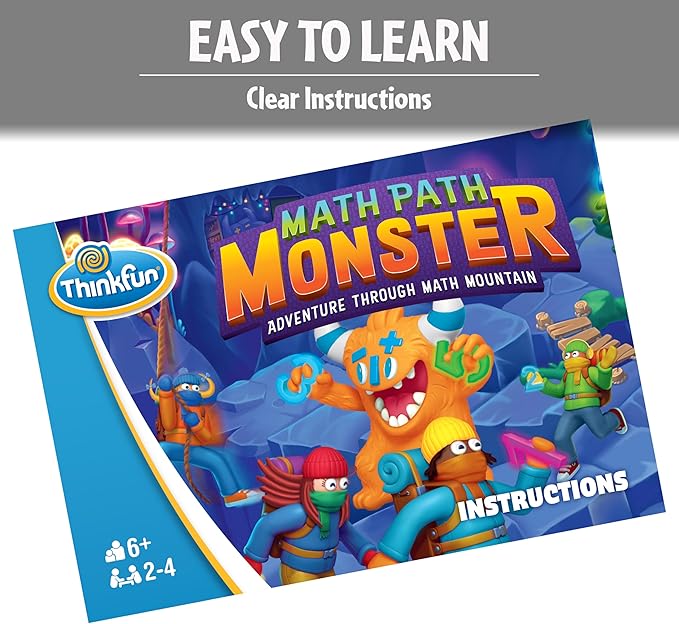 ThinkFun Math Path Monster - Engaging Cooperative Board Game | Enhances Math Skills | Fosters Teamwork | Exciting Math Adventure for Kids and Adults