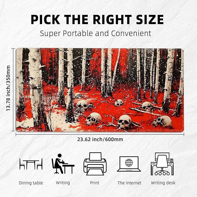 for MTG Playmat with Storage Bags, Card Playmat for TCG Card Playing Game,Rollable & Foldable for PTCG and Board Game Mat for Cards,Non-Slip Skulls Desk Mat for Home Office