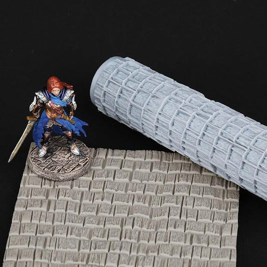 High Detail Texture Roller - Perfect for Clay, Foam, and Polymer Clay Modeling, Tabletop Game Terrain Building, and Role-Playing Games S411-H Shingle Roof