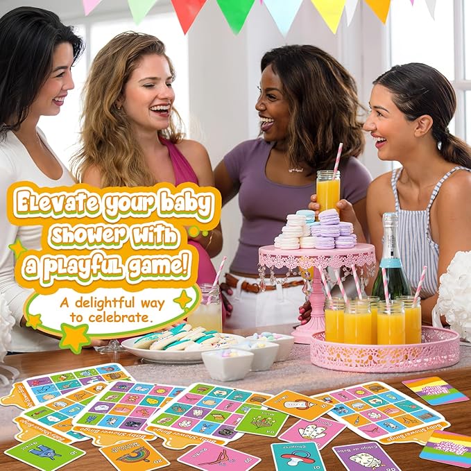 Baby Shower Games for Girl Boy,40 Baby Shower Bingo Cards, Activities Games,Party Bingo for Adults Kids,Baby Shower Ideas
