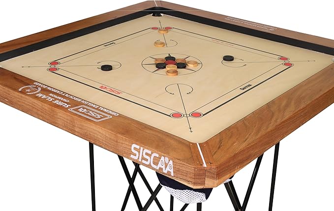 SISCAA Carrom Board Sure SLAM Indoor Board Game Approved by Carrom Federation of India & Maharashtra Carrom Association (Jumbo, 32mm)