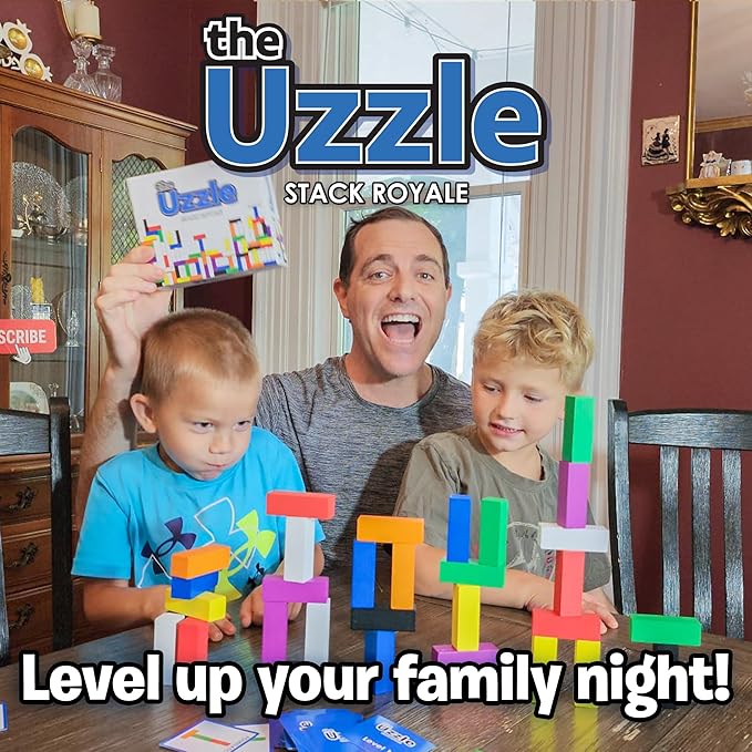 Stack Royale Board Game, Fast & Fun Family Board Game for Children & Adults, Color Block Puzzles Games for Ages 4+