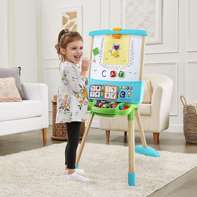 LeapFrog Interactive Learning Easel with Magnetic Chalkboard and Whiteboard for Kids Ages 3-5 (Frustration Free Packaging)