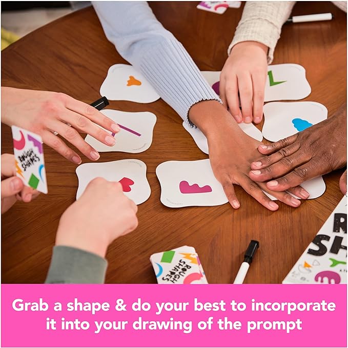 Spin Master Games, Rough Shapes, Quick-Drawing Game for Artists & Doodlers of All Levels with Hilarious & Challenging Prompts, Easy Indoor Activity, for Kids & Family, 3-10 Players, Ages 8 & Up