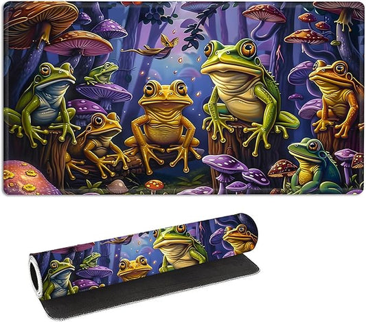 for MTG Playmat with Storage Bag, for TCG Playmat and Playing Card Mat for Magic Board Games, Non-Slip Frog Desk Mat, Stitched Edges Game Mat, Rollable & Foldable Card Playmat