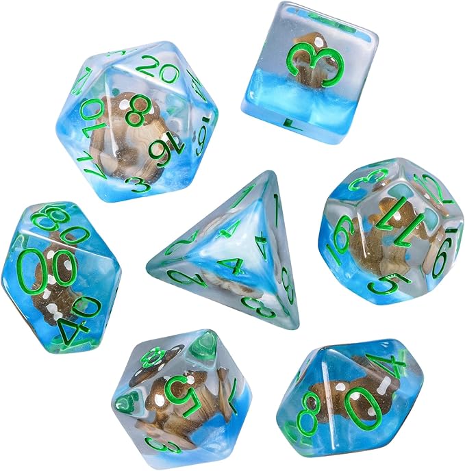 UDIXI 7 Die D&D Polyhedral RPG Dice Mushroom DND Dice Set for Dungeons and Dragons and Other Tabletop Games