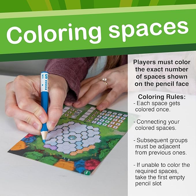 AMIGO Games Pick a Pen Gardens – Highly Innovative Roll & Write Dice Game – Score Points by Filling in Your Garden with The Same Color – Perfect for Family Game Night – Kids & Adults Ages 8+