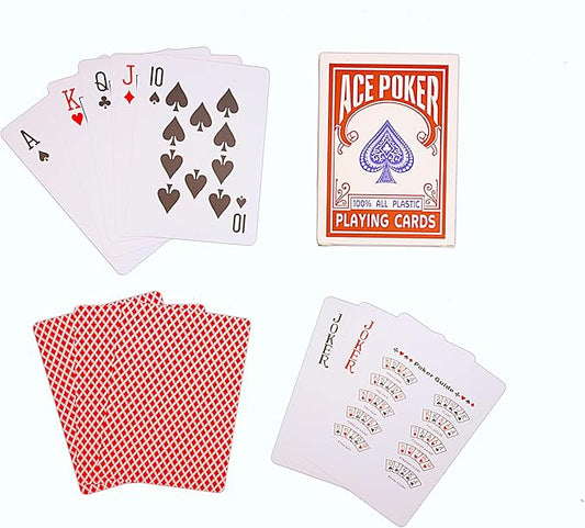 Ace Poker Waterproof Playing Cards: Perfect for Pool Games, Travel, Camping, Poker & Card Games for Adults - Ultimate Deck of Cards for All Occasions, Standard Index (Red)
