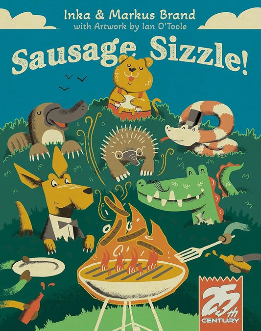 Sausage Sizzle, Press Your Luck Dice Rolling Game Featuring Australian Animals Stealing Food - 25th Century Games