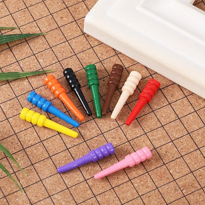 100pcs Cribbage Pegs, Wooden Cribbage Board Pins Fit 1/8 Inch Holes Replacement Tapered Game Pegs for Traditional Cribbage Board Game Accessories (10 Colors)