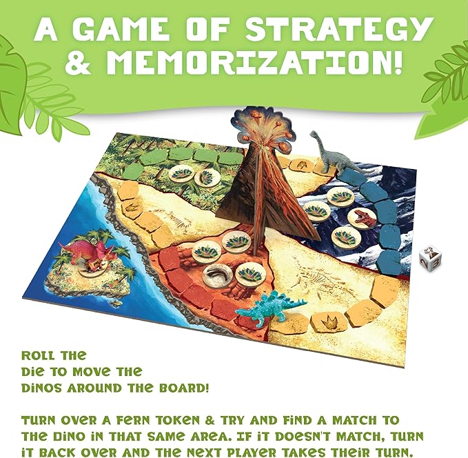 Peaceable Kingdom Dinosaur Escape Cooperative Memory Game of Logic and Luck for 2 - 4 Kids Ages 4 +