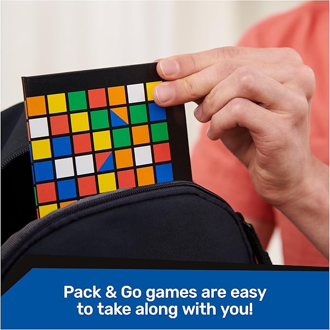 Rubik's Capture, Pack & Go Fast-Paced Problem-Solving Strategy Travel-Sized Two-Player Puzzle Board Game Fidget Toy, for Adults & Kids Ages 8 and up