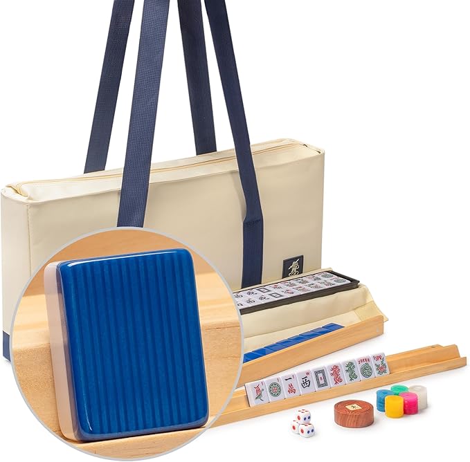 Yellow Mountain Imports American Mahjong Game Set with Case, Racks, Wind Indicator and Dice