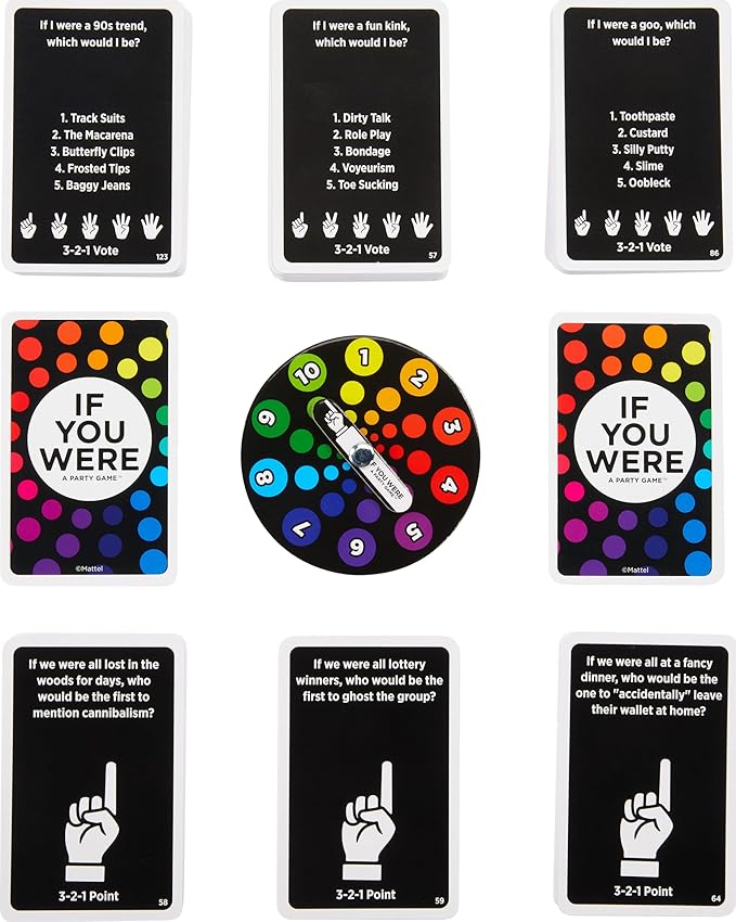 Mattel Games If You were a Party Game with Ridiculous Questions & Finger Voting with Cards & Spinners for 3 to 8 Players