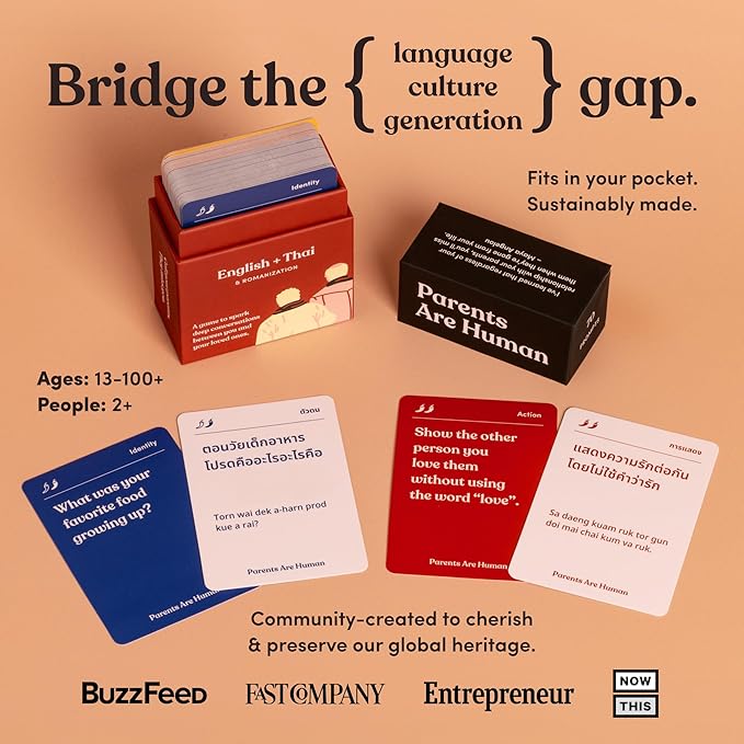 Parents Are Human Bilingual Conversation Cards, English +Thai