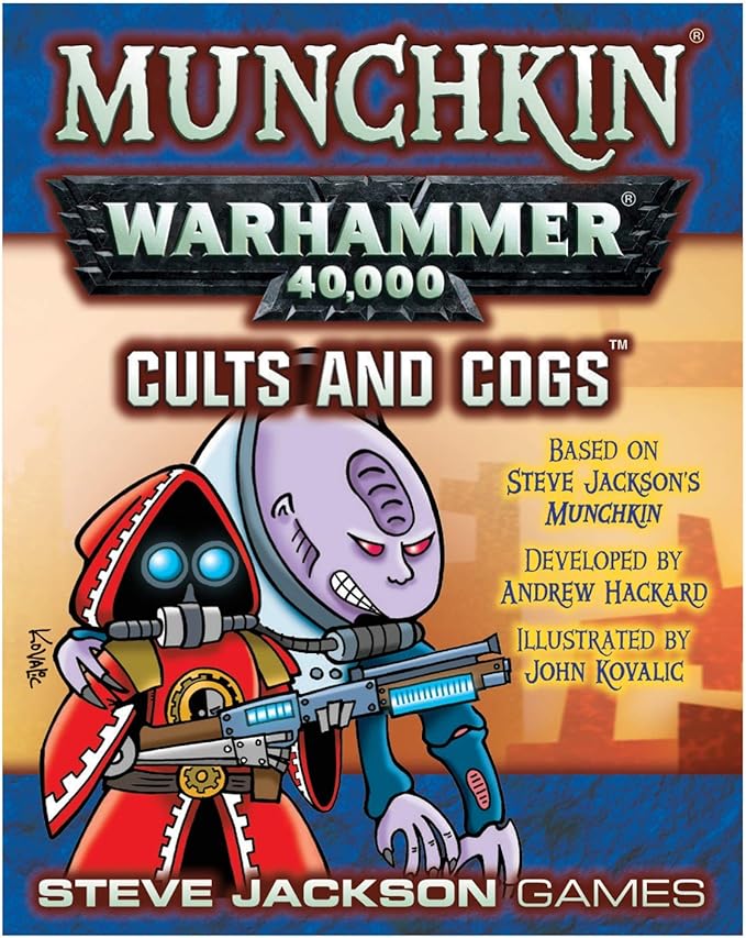 Steve Jackson Games Munchkin Warhammer 40,000: Cults and Cogs Card Game (Expansion) | 112 Cards | Adult, Kids, & Family | Fantasy Adventure RPG | Ages 10+ | 3-6 Players | Avg Play Time 120 Min