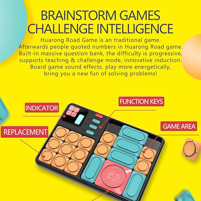 Super Slide Puzzle Games, Original 500+ Challenges Brain Teaser Puzzle, Electronic Puzzle，Travel Games Birthday Gifts for Boys Girls