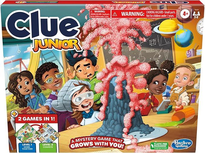 Clue Junior Board Game | 2-Sided Gameboard, 2 Games in 1 | 2 to 6 Players | Mystery Games for Kids | Back to School Gifts | Classroom Preschool Games | Ages 4+