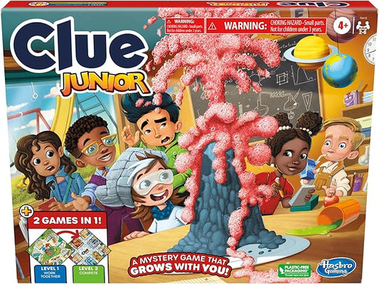 Clue Junior Board Game | 2-Sided Gameboard, 2 Games in 1 | 2 to 6 Players | Mystery Games for Kids | Back to School Gifts | Classroom Preschool Games | Ages 4+