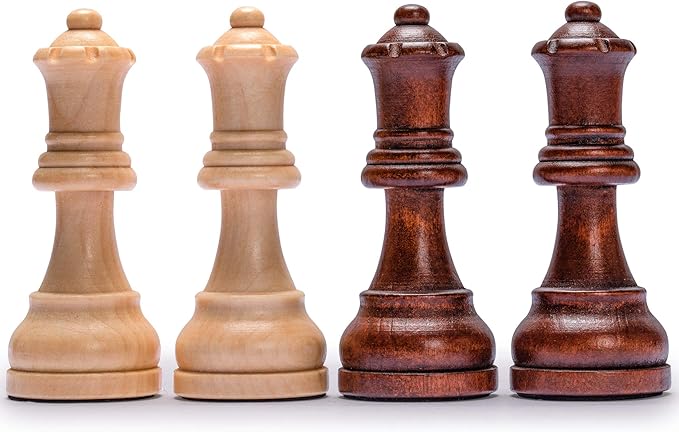 Husaria Staunton Tournament No. 6 Chessmen with 2 Extra Queens and Wooden Box, 3.9-inch Kings