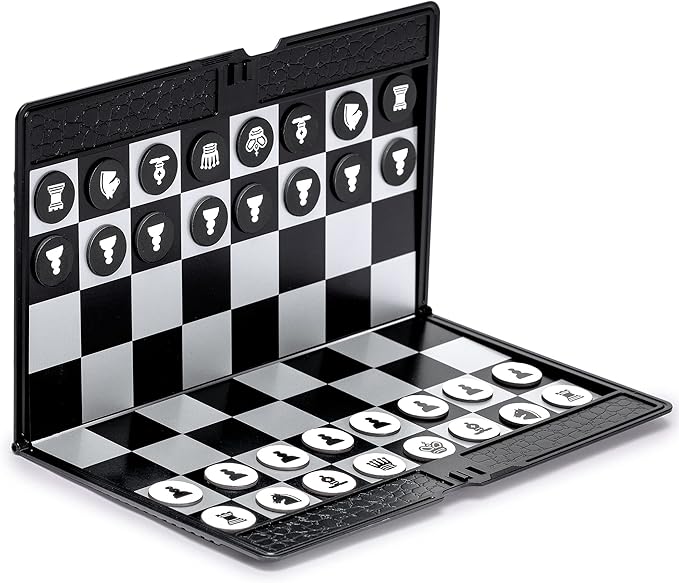 Yellow Mountain Imports Magnetic Travel Foldable Chess Wallet Set (7.9-Inch) - Portable & Perfectly Travel-Size