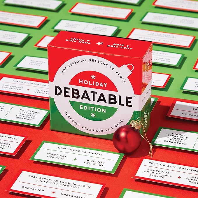 Brass Monkey Debatable Holiday Edition – Social Party Game with 400 Holiday Topics to Argue About, 2+ Players