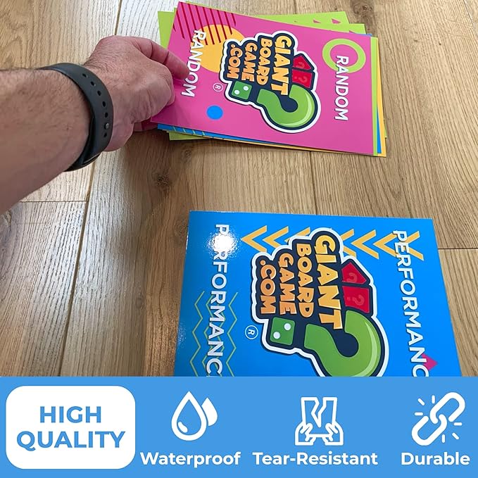 QUOKKA Giant Outdoor Games for Kids Ages 8-12 - Yard Card Game with Jumbo Dice for Teen Party - 250 Fun Challenges - Quick Set Up - Educational Quiz - Lawn or Floor - Learning Board Game