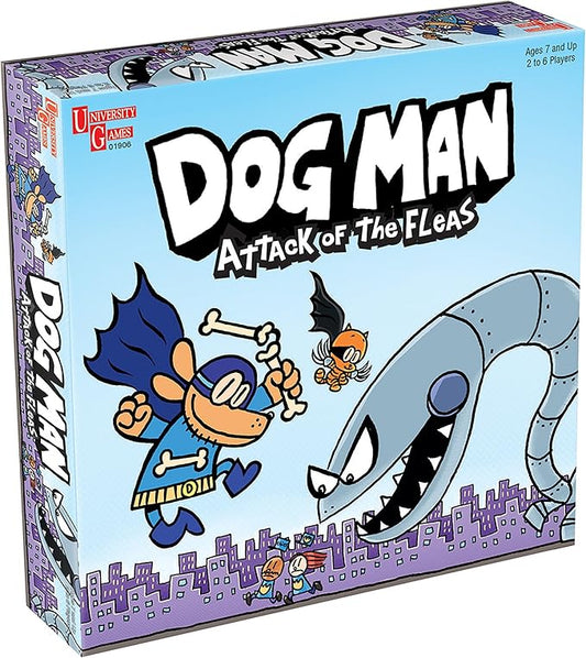 University Games, Dog Man Attack of The FLEAS Cooperative Board Game Based On The Popular Dog Man Book Series by DAV Pilkey for 2 to 6 Players Ages 6 and Up