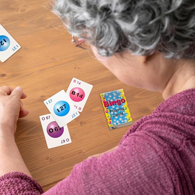 MR CHIPS Professional Plastic Coated Bingo Cards - Deck of 75 Playing Calling Colorful Reusable for Games on The go!