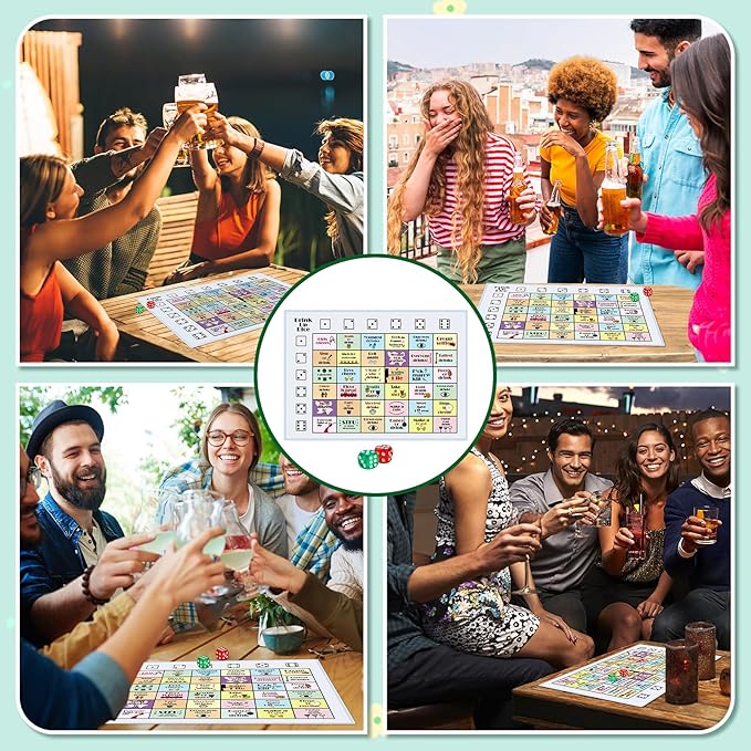 Drinking Games for Adults, Rubber Mat Drinking Board Game, Funny Party Interactive Drinking Games for Game Night, Birthday, Family Play or Any Occasion, Age 21+