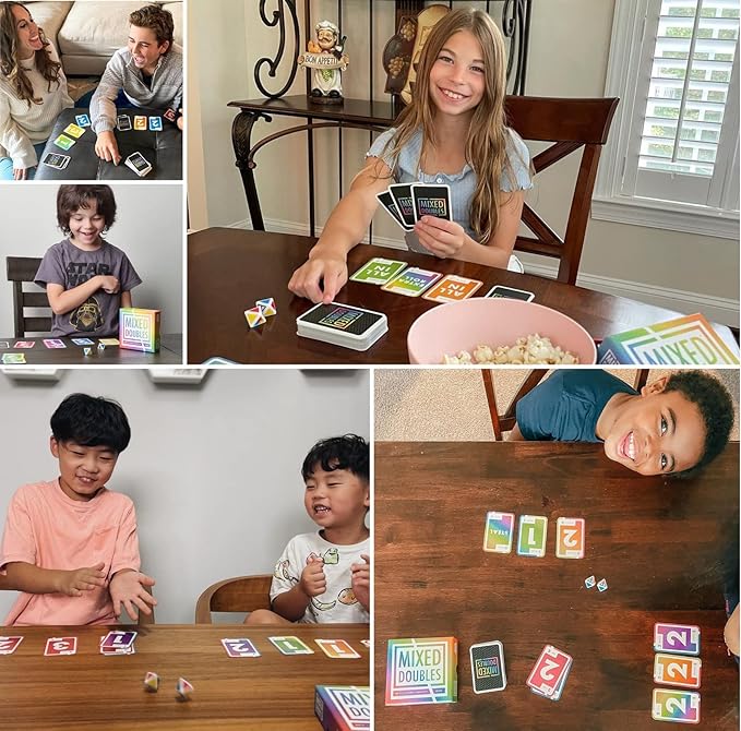 Ok2Win 3UP 3DOWN Card Game and Boom Goes The Dynamite Math Card Game and Doom On You Card Game and Mixed Doubles Dice Game Bundle - Fun Family Games for All Ages