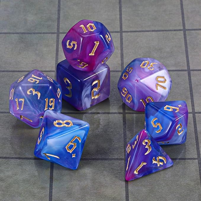 CiaraQ DND Polyhedral Dice Set with Dice Bag for Dungeons and Dragons RPG MTG Role Playing Table Games