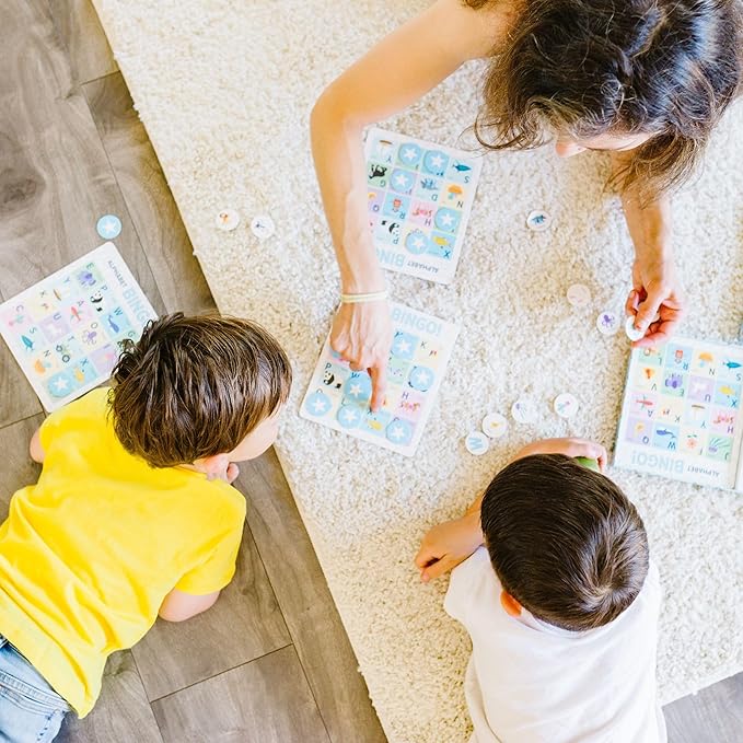 Wildkin Alphabet Bingo: Fun ABC Learning Game for Kids, Boost Memory & Learning for Boys and Girls, 2-6 Players Educational Bingo Adventure, Explore and Enjoy Alphabet Game Cards!