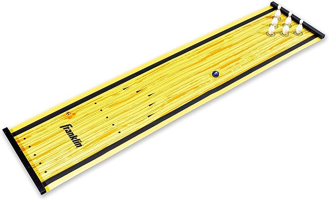 Franklin Sports Shuffleboard Table Game Mats – Tabletop Shuffleboard Mats and Pushers – Indoor Shuffleboard Games