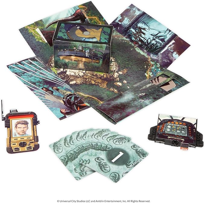 AdventureX Jurassic World Dinosaur-Themed Escape Room Single Use Board Game, Box is Part of The Game, for Kids Ages 8 and Up