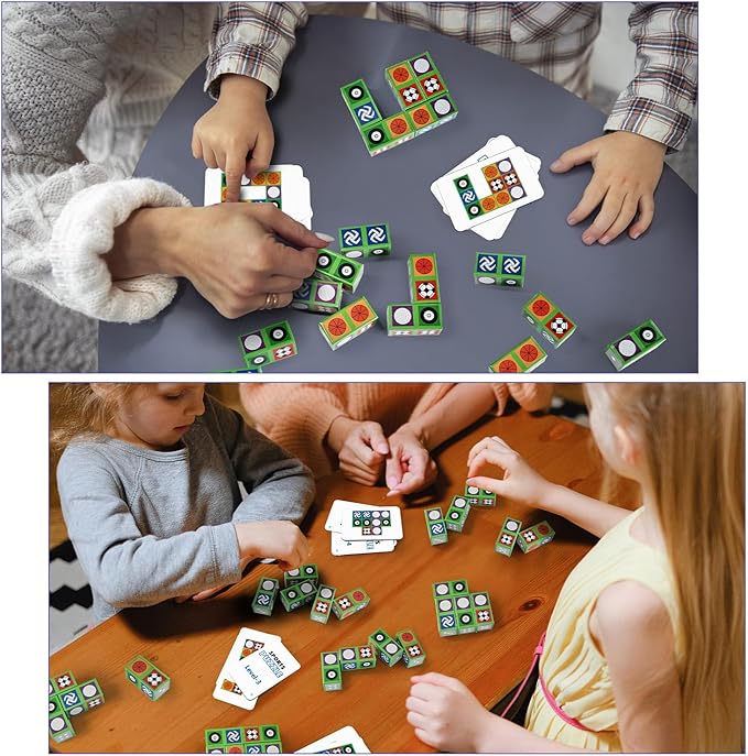Matching Board Game, Sports Block Puzzle Games Visual Recognition Fast Paced Puzzle Building Cubes, Block Board Games Birthday Gifts Party Supplies