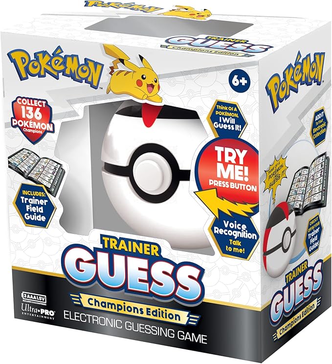 Pokemon Trainer Guess - Champion Pokemon Toy, I Will Guess It! Electronic Voice Recognition Guessing Brain Game Pokemon Go Digital Travel Board Games Toys - Pokeball