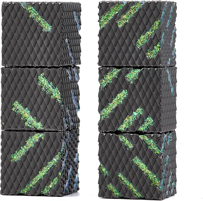 DND Dice Set, HNCCESG 6 Pieces DND Dice with Dragon Scale Design for Dungeons and Dragons Role Playing Game RPG D&D Accessories Gift (Ls-Glitter Green)
