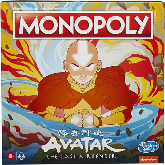 Hasbro Gaming Monopoly: Avatar: Nickelodeon The Last Airbender Edition Board Game for Kids Ages 8 and Up, Play as a Member of Team Avatar (Amazon Exclusive)