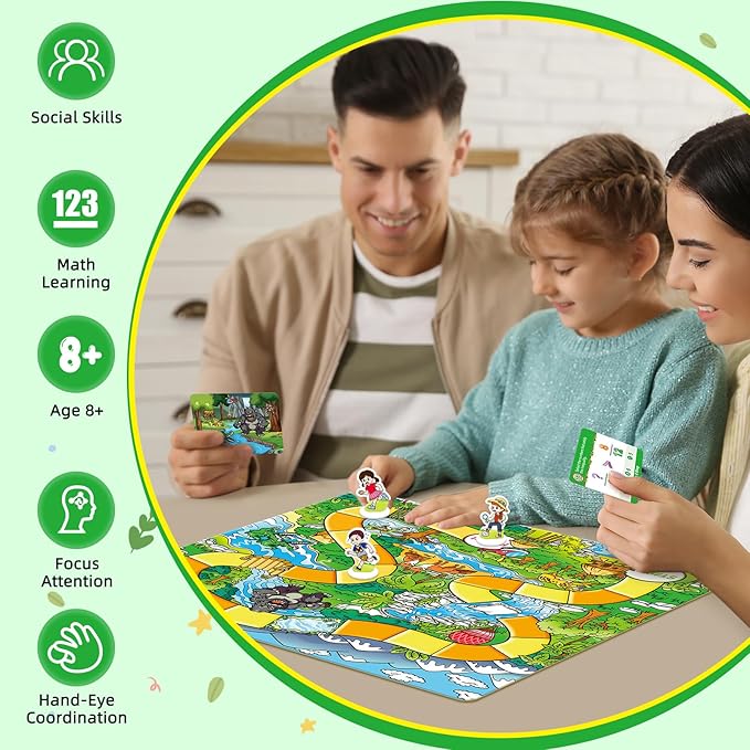 Forest Fraction Board Game|Math Games for Kids|Fraction Play Games - Gr. 3-4|Educational Learning Board Games for Boys and Girls|Classroom Travel Indoor Outdoor Family Games