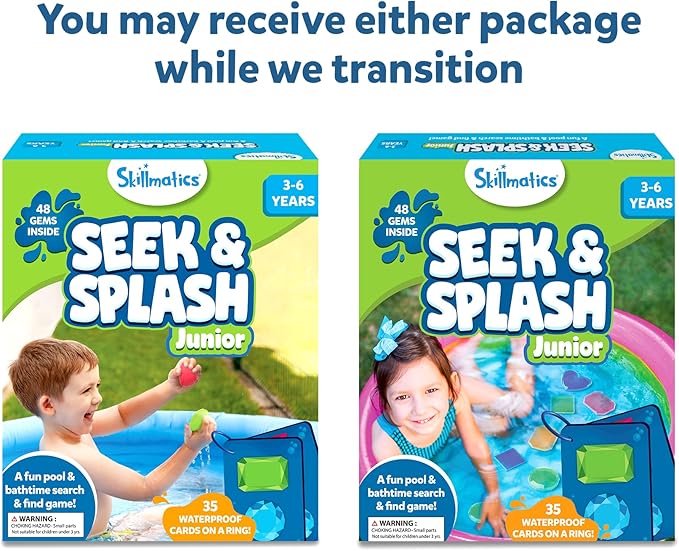 Skillmatics Pool Toys – Seek & Splash, Preschool Search & Find Water Game, Swimming Pool & Bathtime Toy for Kids, Summer Fun & Gifts for Boys & Girls Ages 3, 4, 5, 6, Includes 48 Colorful Gems
