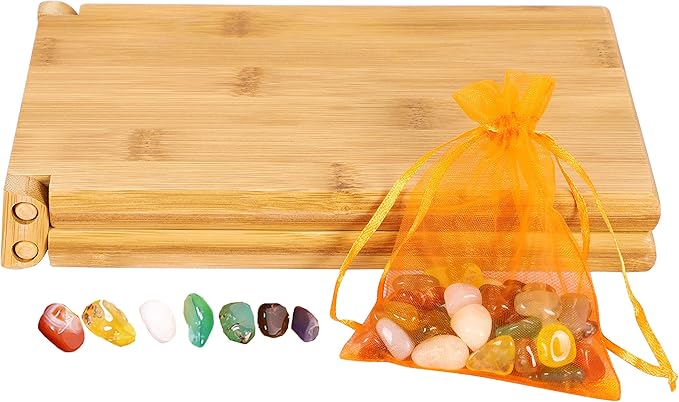 TOWO Mancala Board Game - Kalaha Board Game with Folding Wooden Board Natural Stone Pebbles -Families Board Games-Mancala Games Strategic Game for Kids Adult